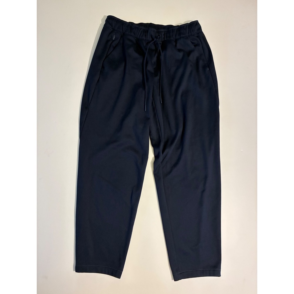 Athleta Womens Size S P Small Navy Blue‎ Tapered Fleece Jogger Pants Drawstring